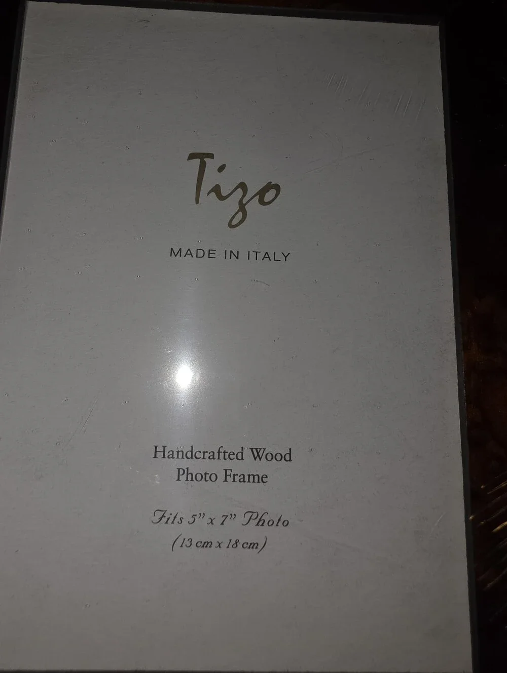 Tizo SEALED! NIB! Patricia Handcrafted Brown Burl Wood Frame. Sz 5x7. R2S!